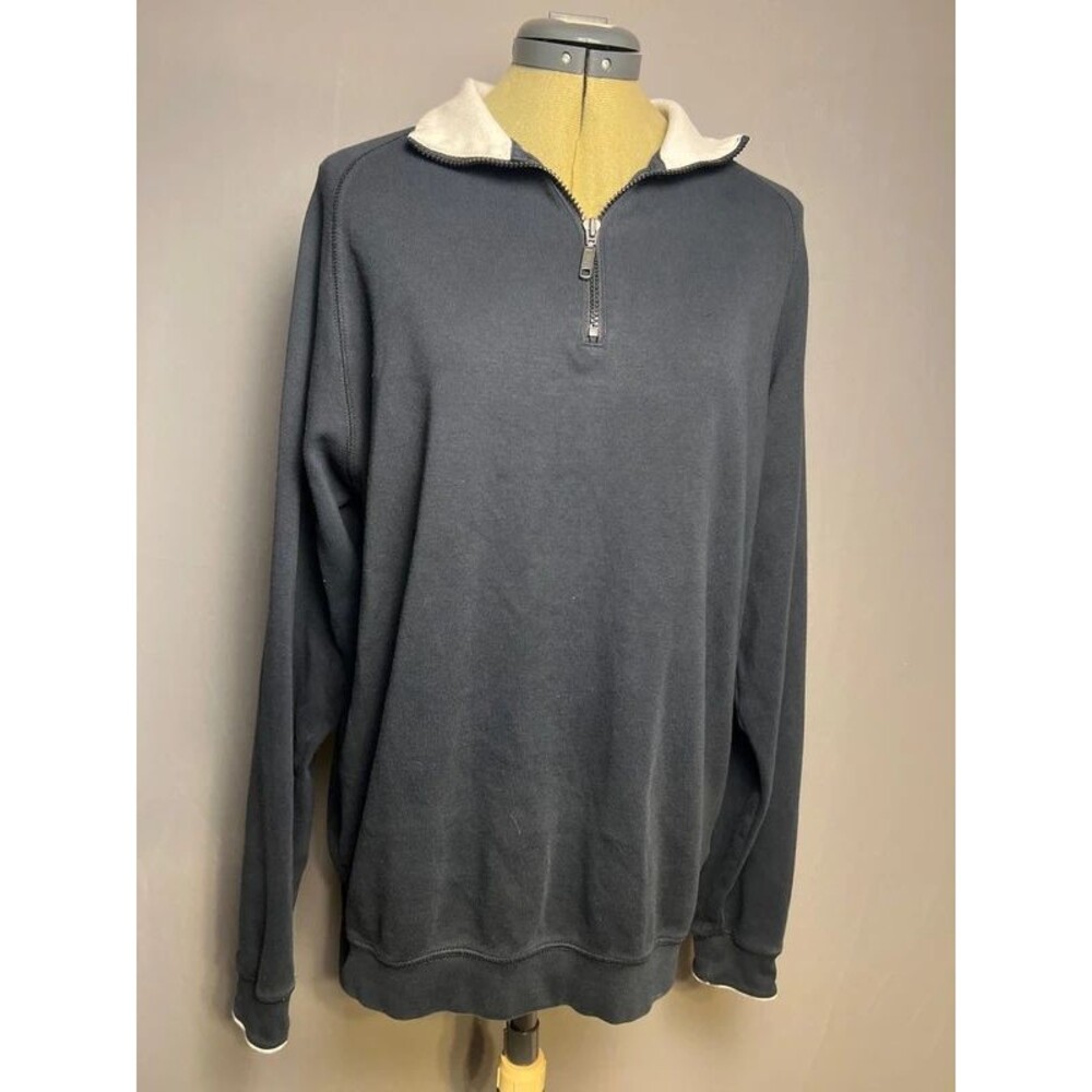 Boston Traders Women’s L Charcoal Gray 100% Pima Cotton 1/4 Zip Pullover Top